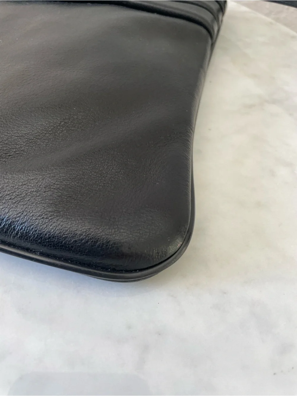 Vintage Etienne Aigner Black Leather XL Clutch